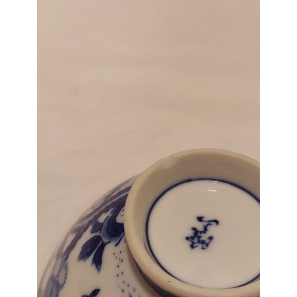 Japanese Rice Bowls Bonsai Boys Cobalt Blue On Bright White 4.75" x 2" Set Of 2 - Picture 4 of 6